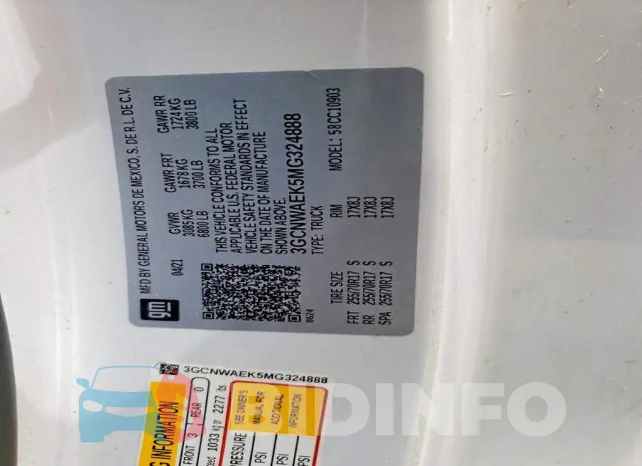 3GCNWAEK5MG324888 Photo# 12