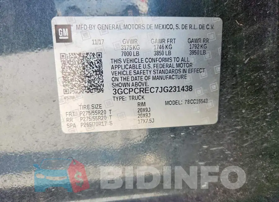 3GCPCREC7JG231438 Photo# 12
