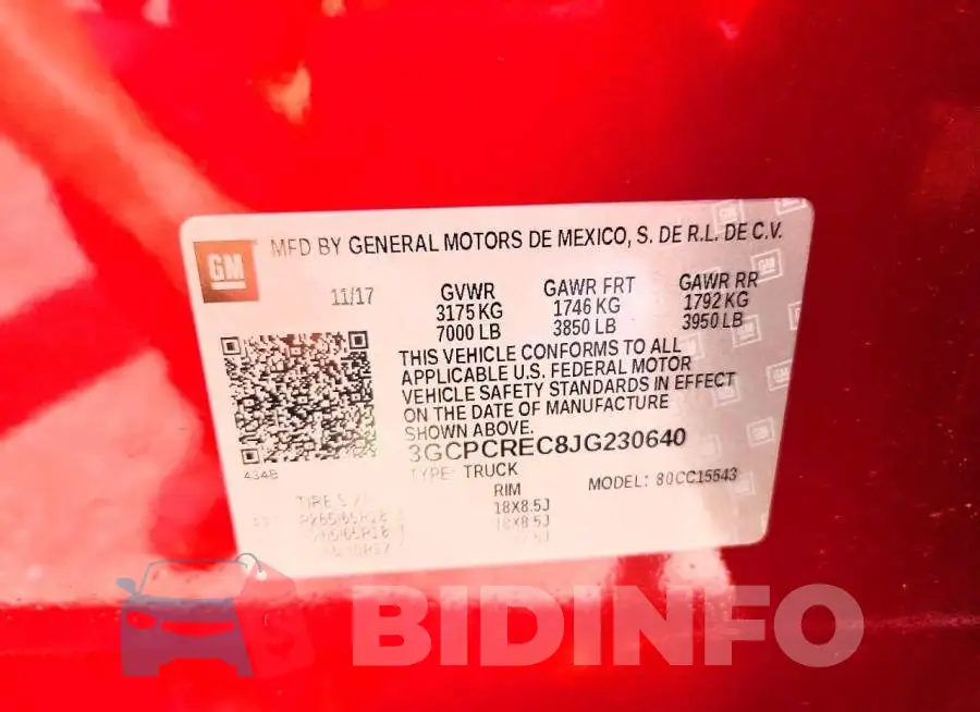 3GCPCREC8JG230640 Photo# 12