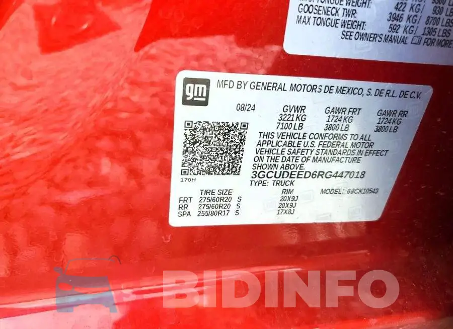 3GCUDEED6RG447018 Photo# 12