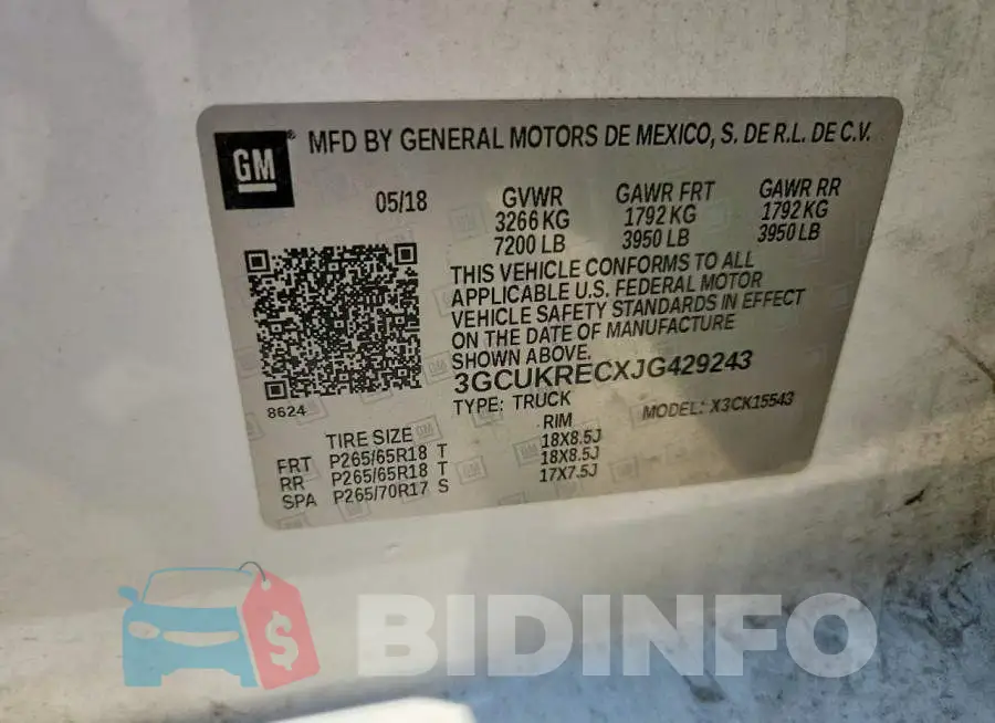 3GCUKRECXJG429243 Photo# 13