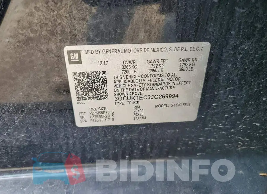 3GCUKTEC3JG269994 Photo# 12