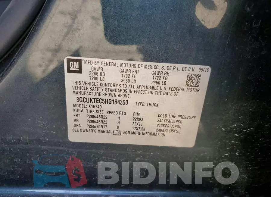 3GCUKTEC5HG184360 Photo# 12