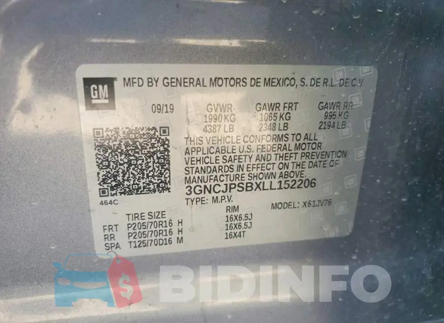 3GNCJPSBXLL152206 Photo# 13