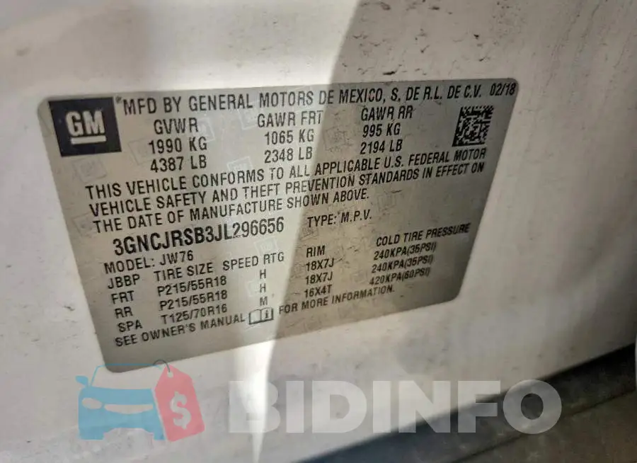 3GNCJRSB3JL296656 Photo# 12