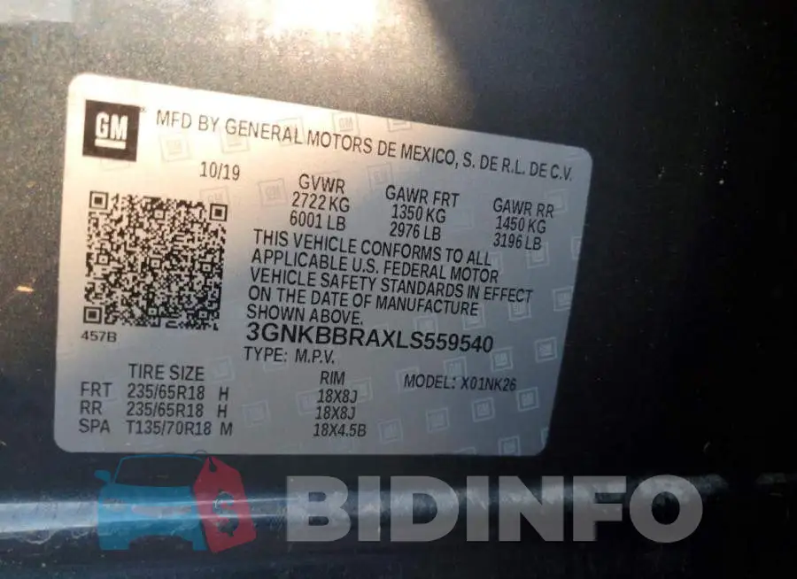 3GNKBBRAXLS559540 Photo# 13