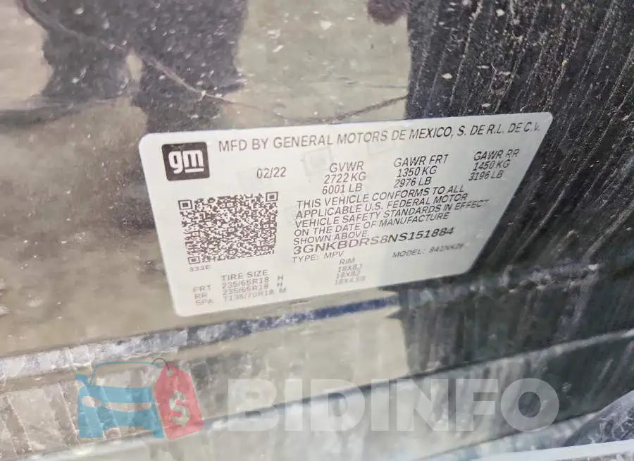 3GNKBDRS8NS151884 Photo# 13