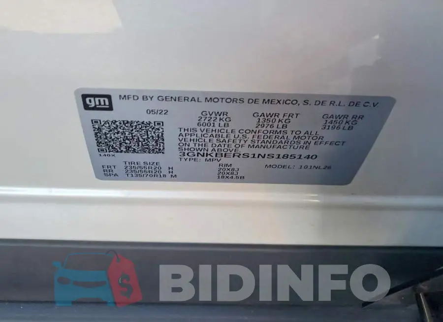3GNKBERS1NS185140 Photo# 12