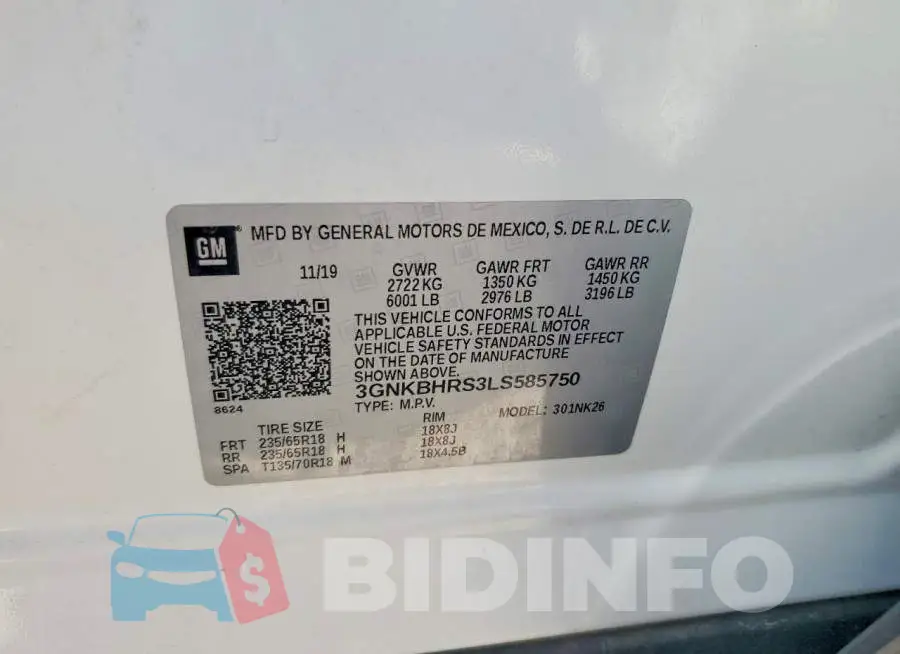 3GNKBHRS3LS585750 Photo# 13