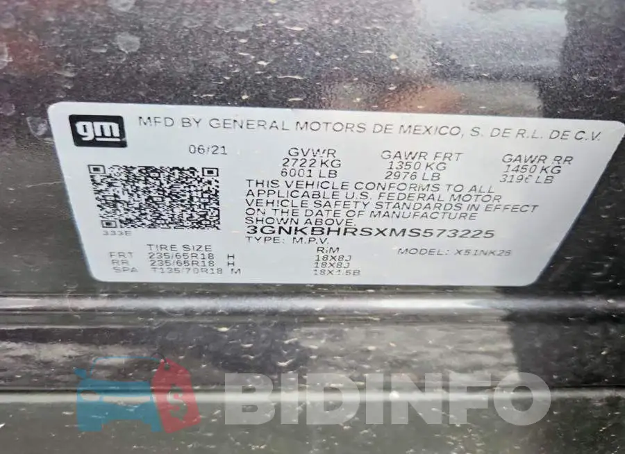 3GNKBHRSXMS573225 Photo# 12