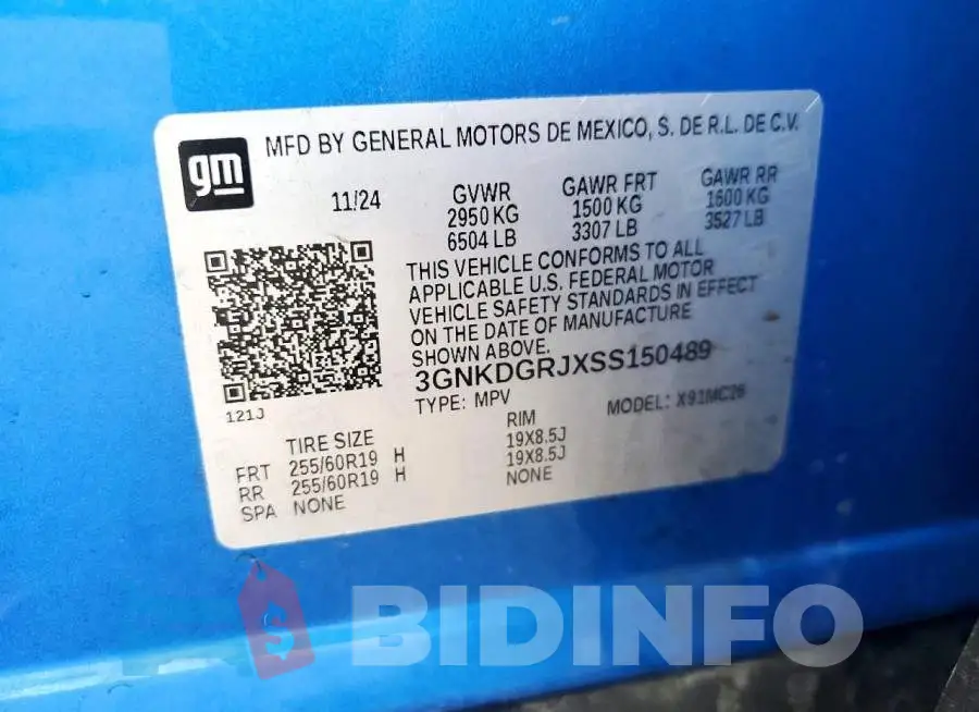 3GNKDGRJXSS150489 Photo# 13