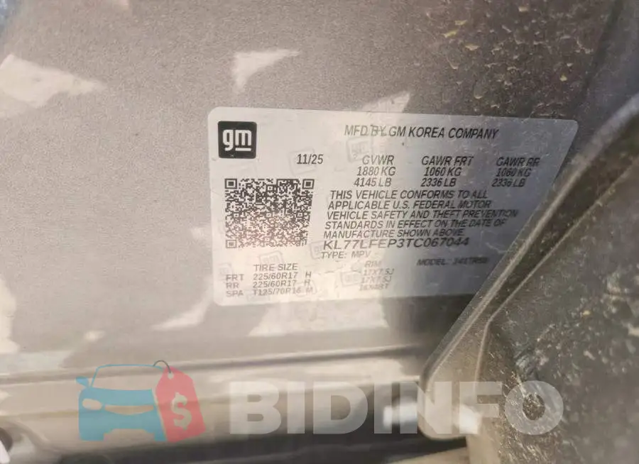 KL77LFEP3TC067044 Photo# 13