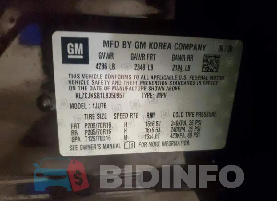 KL7CJKSB1LB350957 Photo# 13