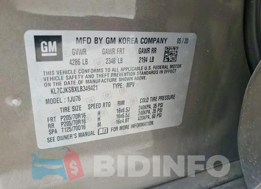 KL7CJKSBXLB349421 Photo# 12