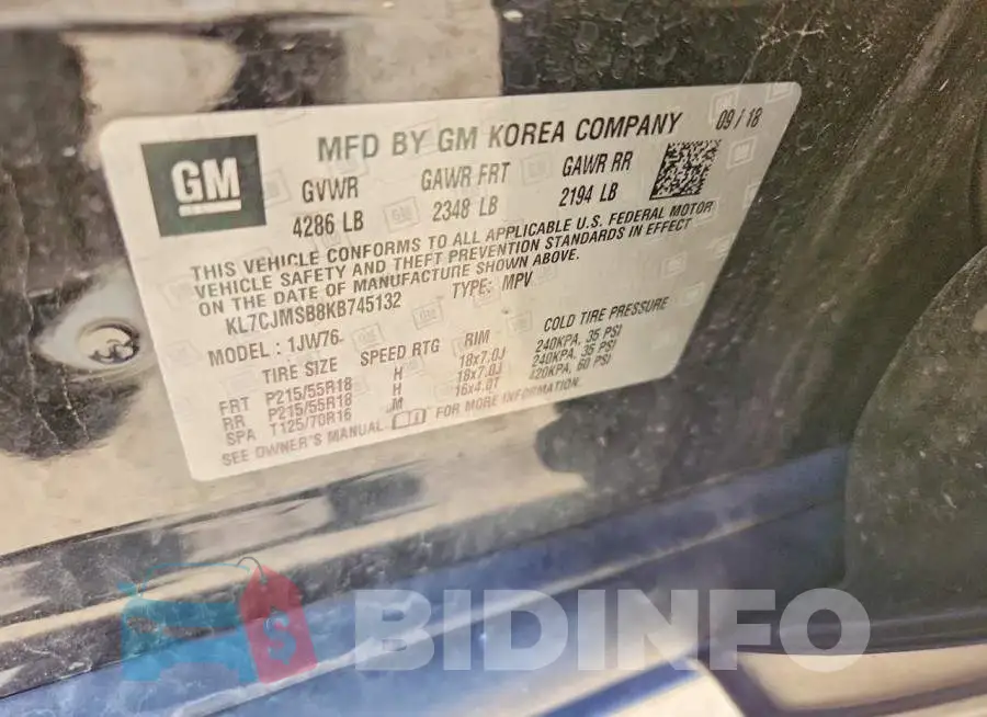 KL7CJMSB8KB745132 Photo# 13