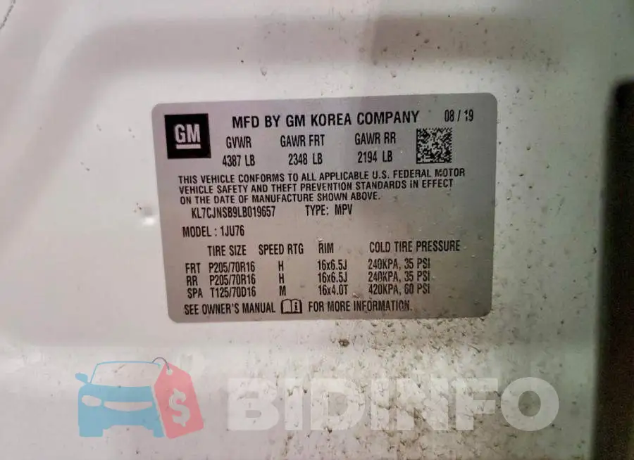 KL7CJNSB9LB019657 Photo# 12