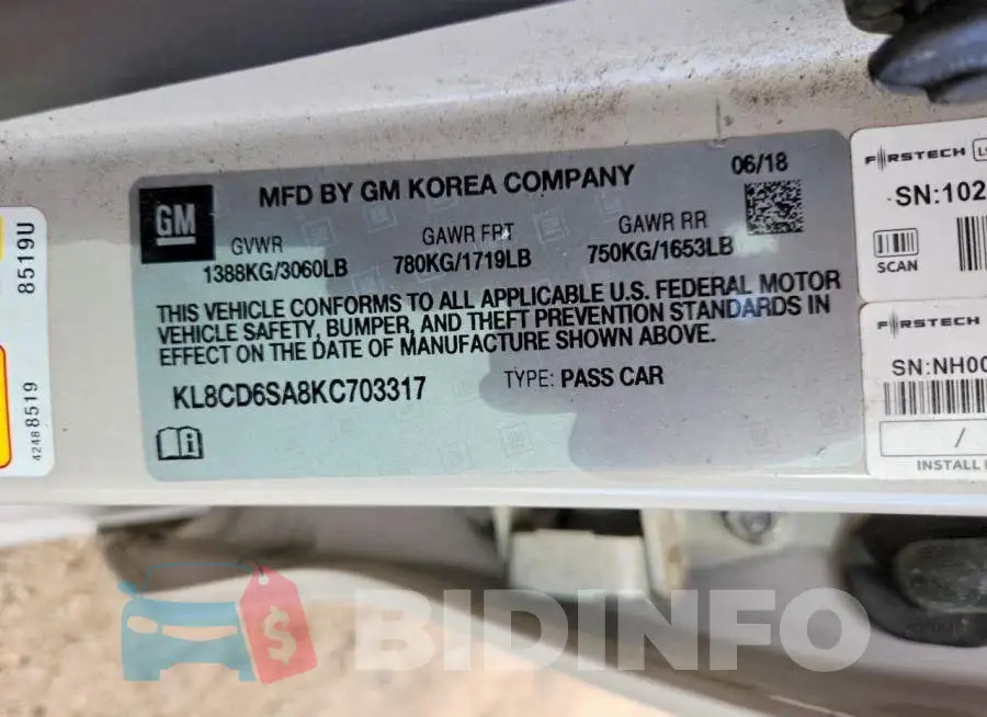 KL8CD6SA8KC703317 Photo# 12