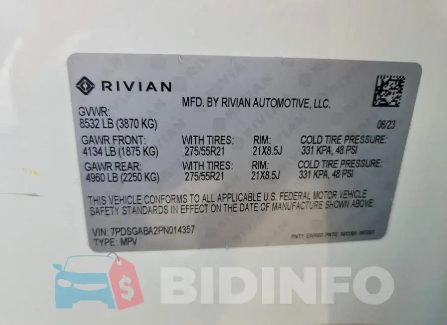 7PDSGABA2PN014357 Photo# 13