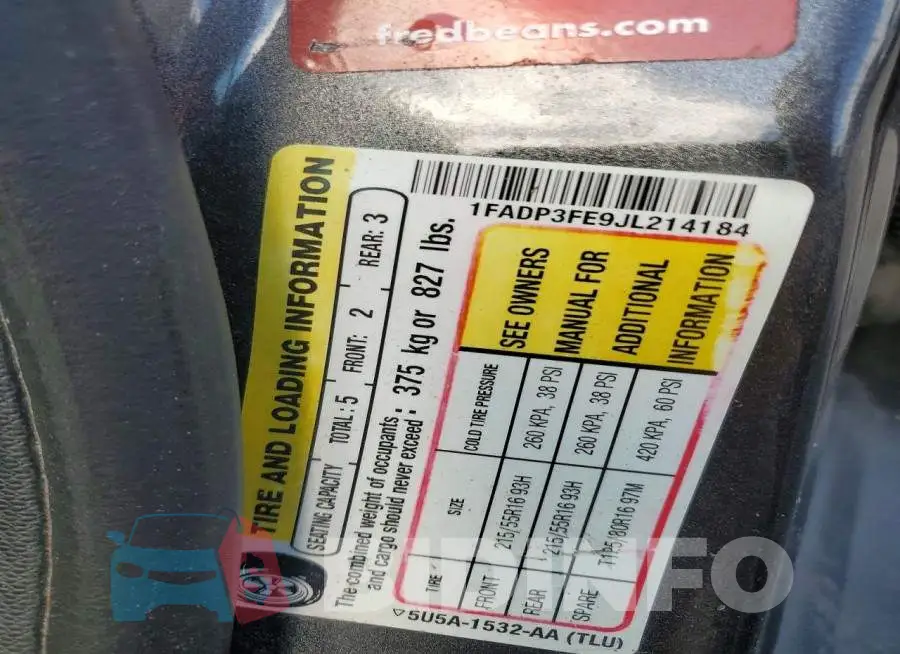 1FADP3FE9JL214184 Photo# 12