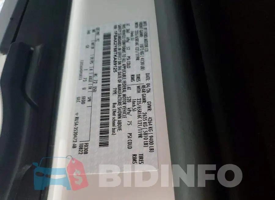 1FBAX2Y88TKA89125 Photo# 13