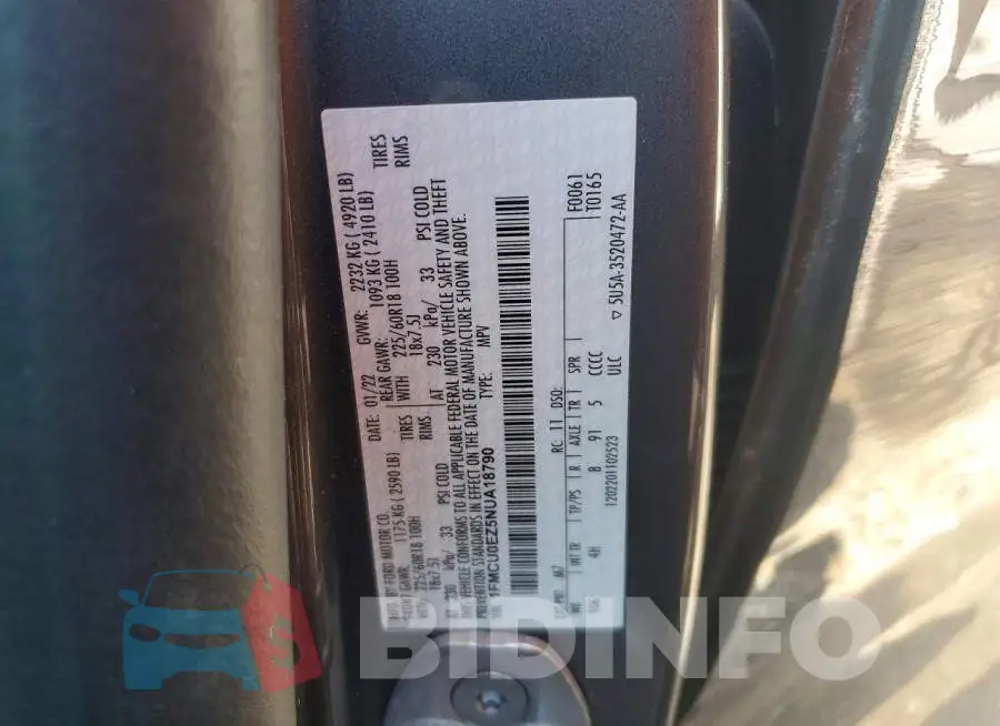1FMCU0EZ5NUA18790 Photo# 13