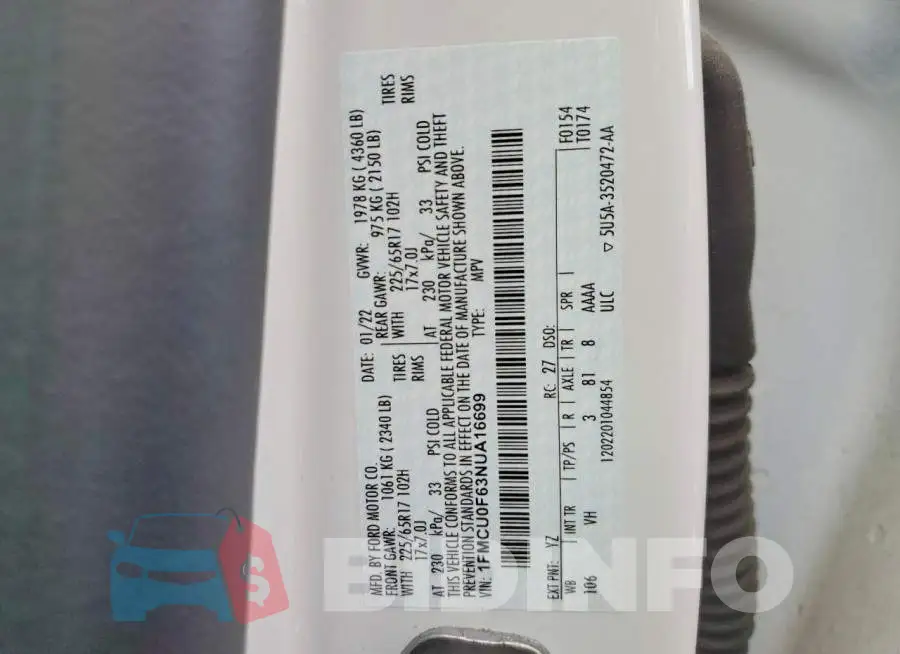 1FMCU0F63NUA16699 Photo# 13
