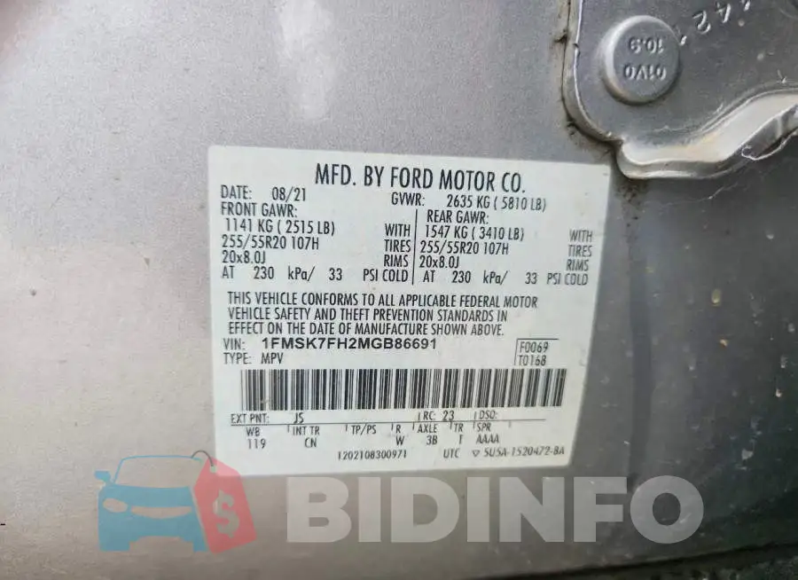 1FMSK7FH2MGB86691 Photo# 14