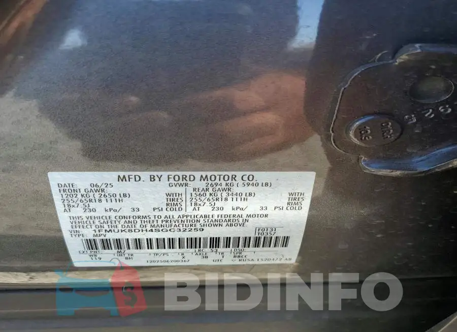1FMUK8DH4SGC32259 Photo# 13