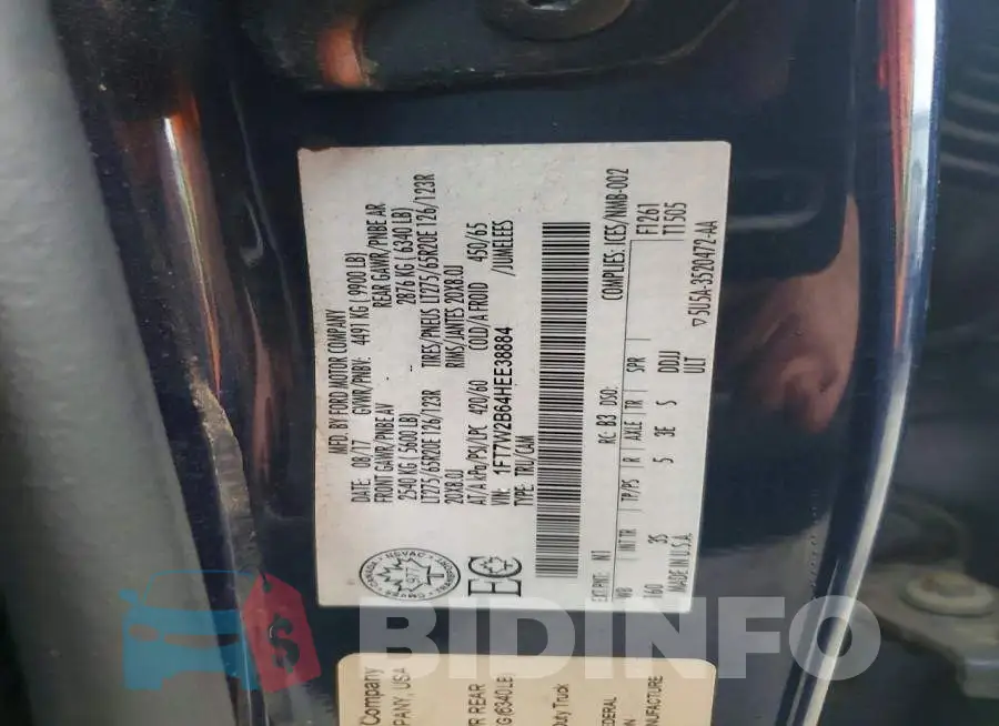 1FT7W2B64HEE38884 Photo# 12