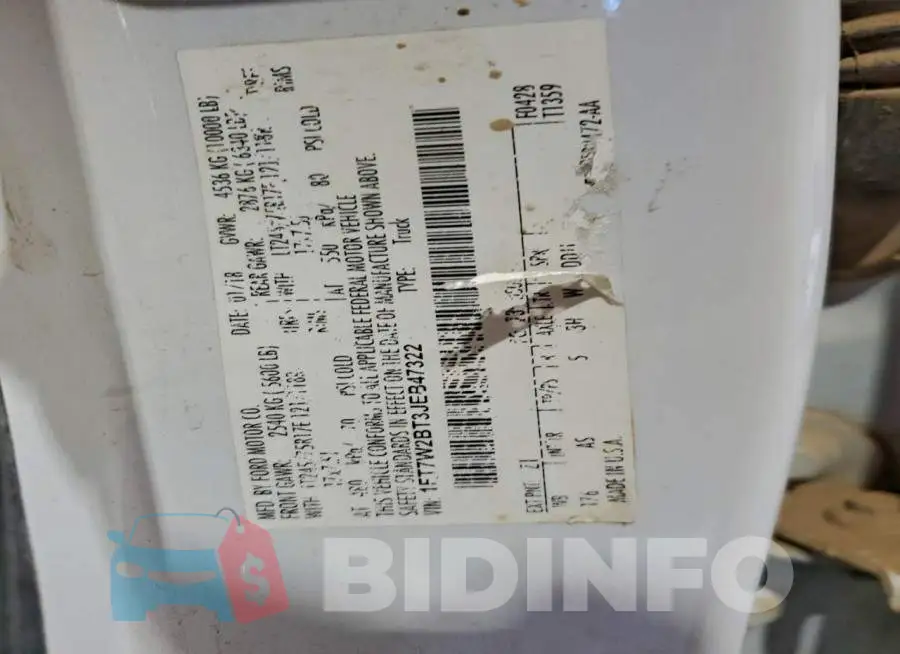 1FT7W2BT3JEB47322 Photo# 12