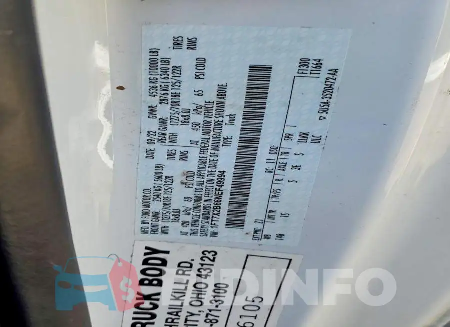 1FT7X2B66NEF49994 Photo# 12