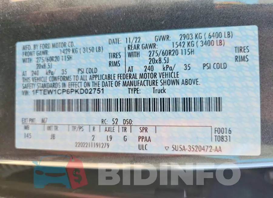 1FTEW1CP6PKD02751 Photo# 13