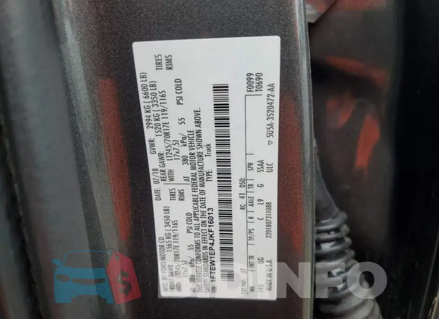 1FTEW1EP4JKF16013 Photo# 12
