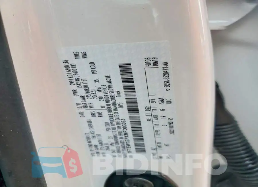 1FTEW1EPXMFD03063 Photo# 12