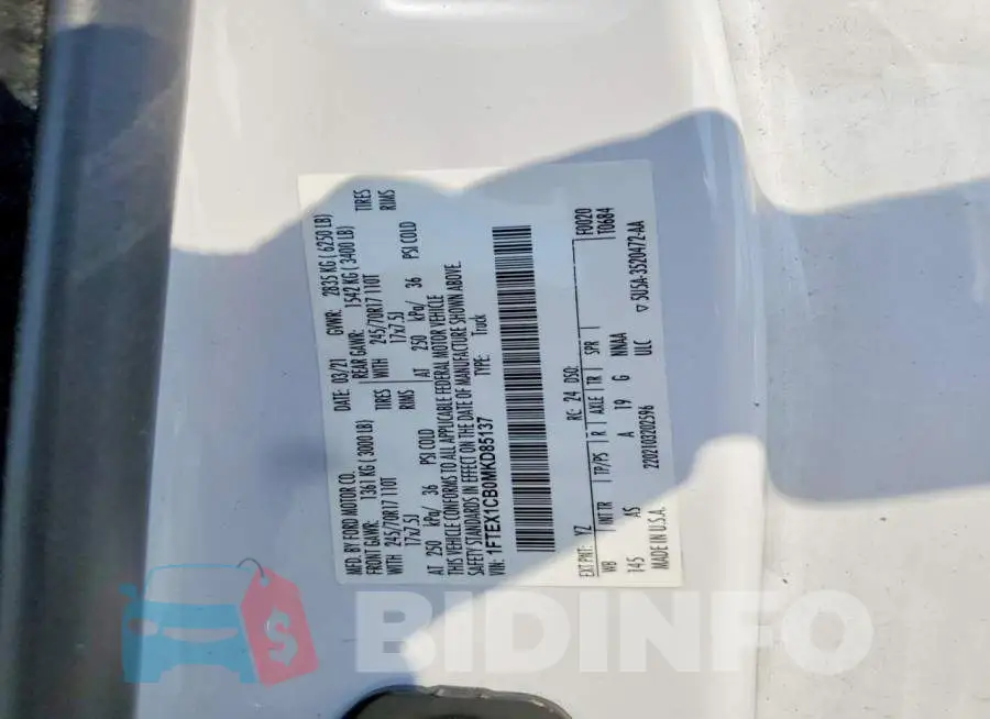 1FTEX1CB0MKD85137 Photo# 12