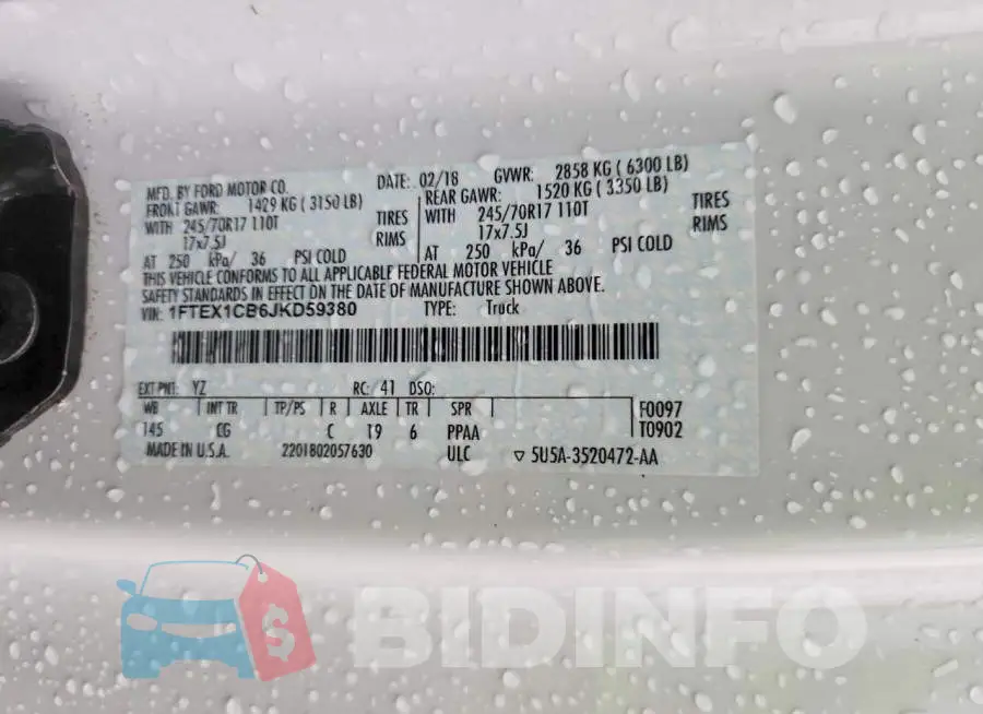 1FTEX1CB6JKD59380 Photo# 12