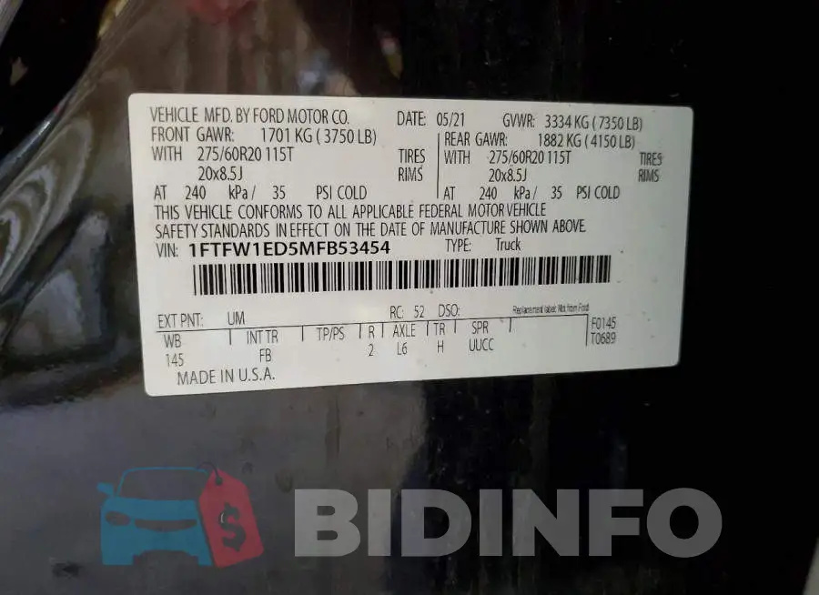 1FTFW1ED5MFB53454 Photo# 12