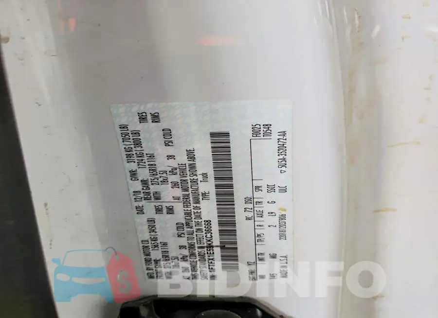 1FTFX1E59KKC36668 Photo# 13