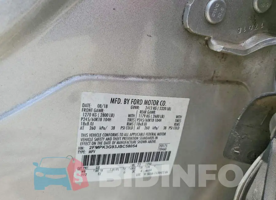 2FMPK3G93JBC58054 Photo# 14