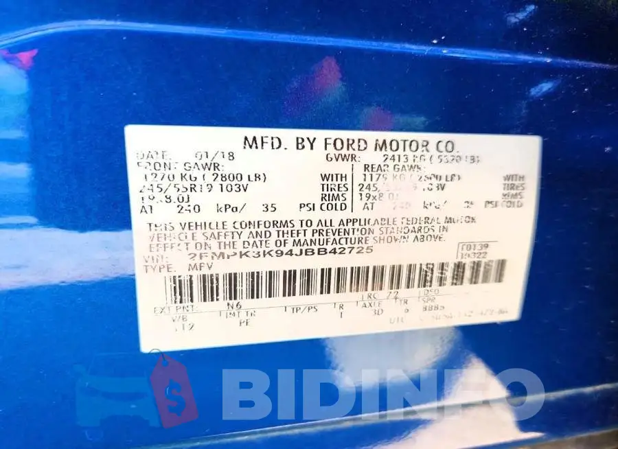 2FMPK3K94JBB42725 Photo# 13