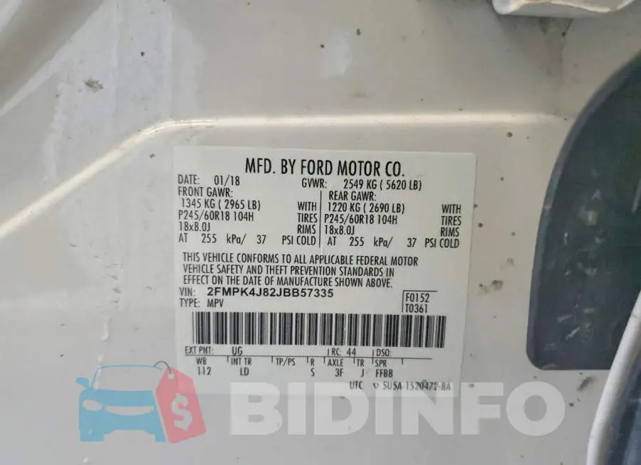2FMPK4J82JBB57335 Photo# 13