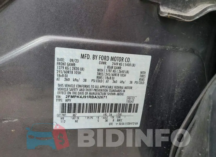 2FMPK4J91RBA32671 Photo# 13