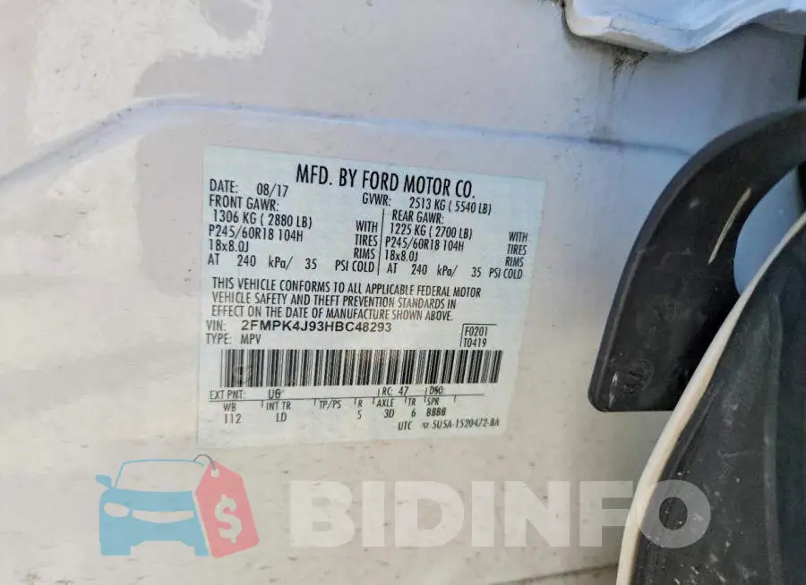 2FMPK4J93HBC48293 Photo# 13