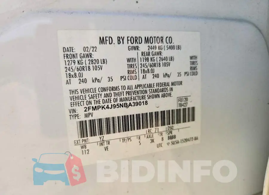 2FMPK4J95NBA39018 Photo# 13