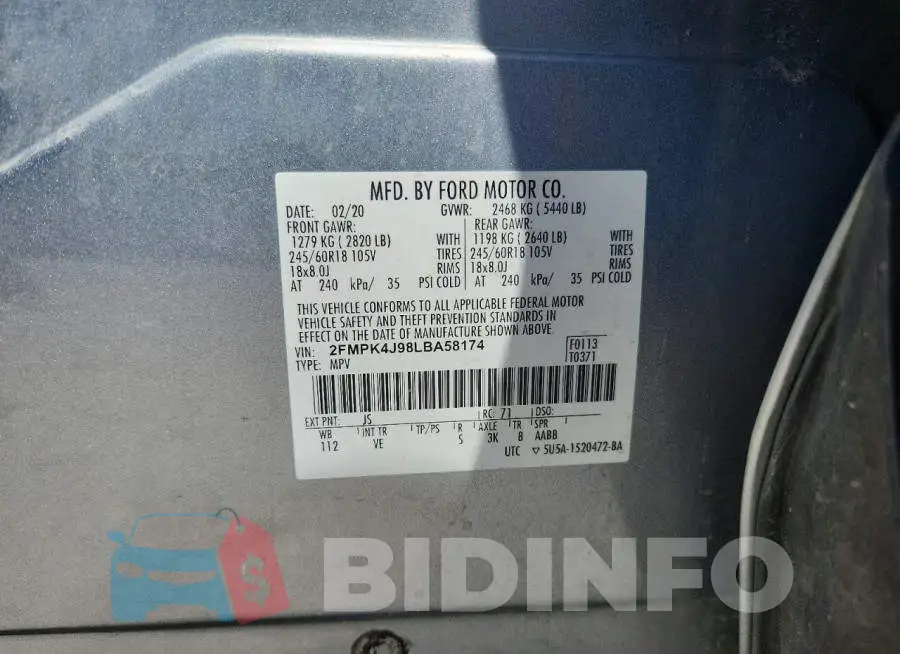 2FMPK4J98LBA58174 Photo# 14