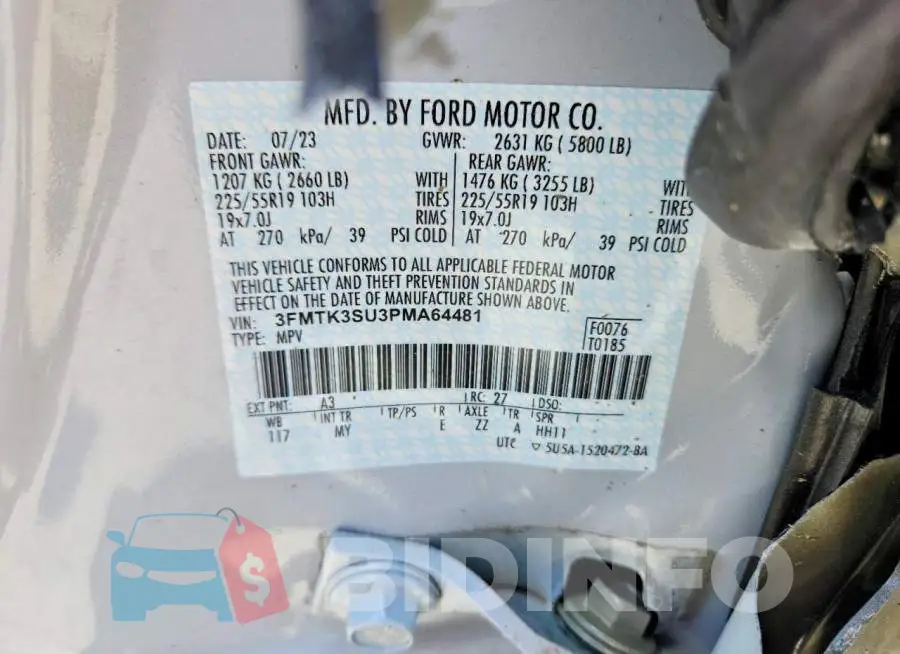 3FMTK3SU3PMA64481 Photo# 13