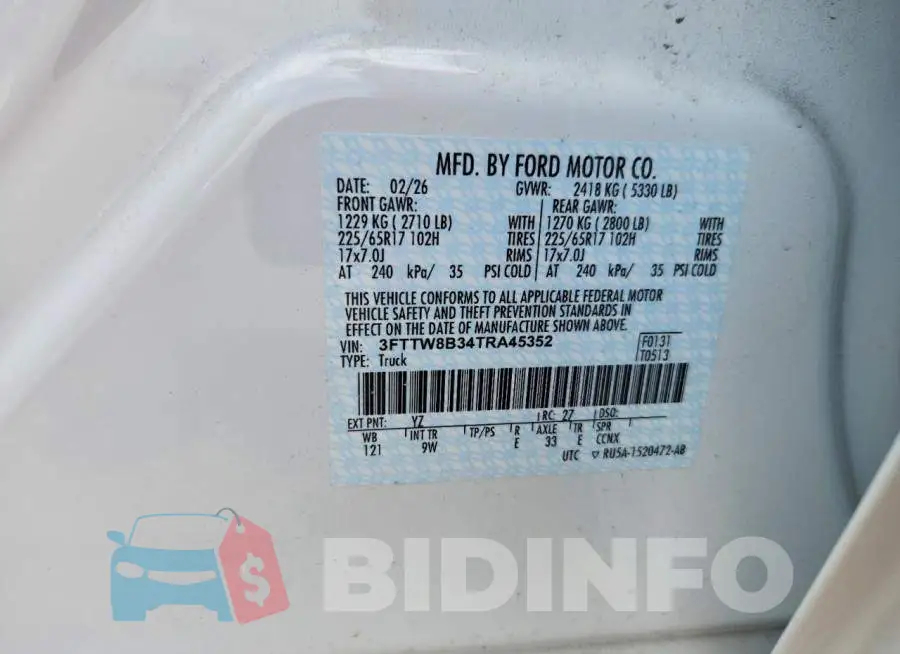 3FTTW8B34TRA45352 Photo# 12