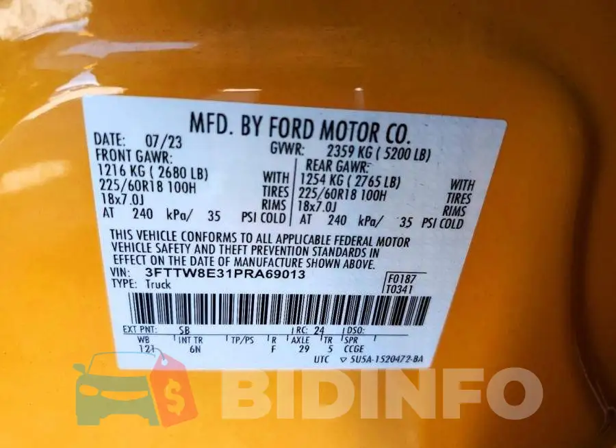 3FTTW8E31PRA69013 Photo# 12
