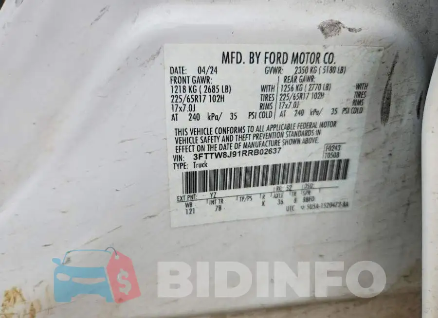3FTTW8J91RRB02637 Photo# 12