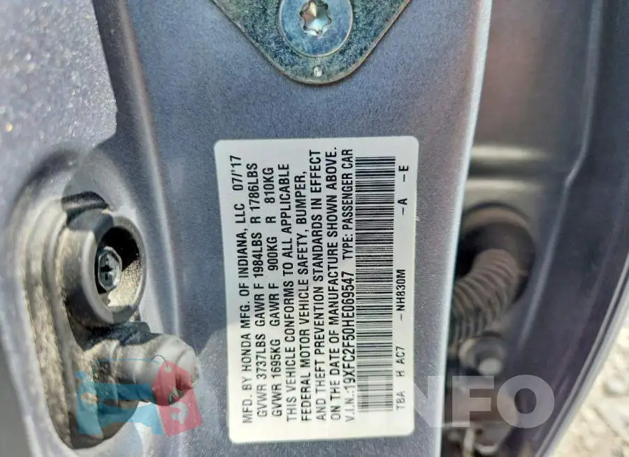 19XFC2F50HE069547 Photo# 12
